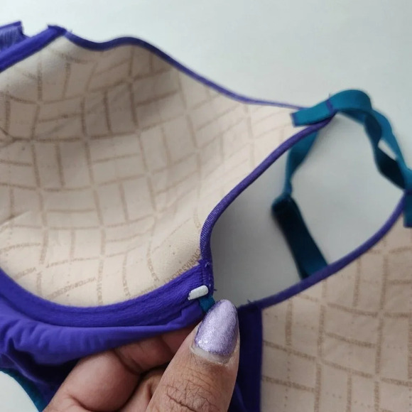 Victorias Secret Racerback Semi Demi Bra Size 32DD Heather Purple FLAWS - Picture 5 of 5